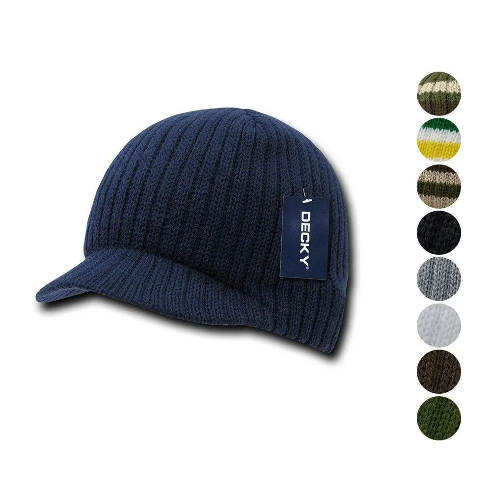 1 Dozen Beanies Striped Gi Campus  Skull Caps Hats Ski Wholesale Bulk