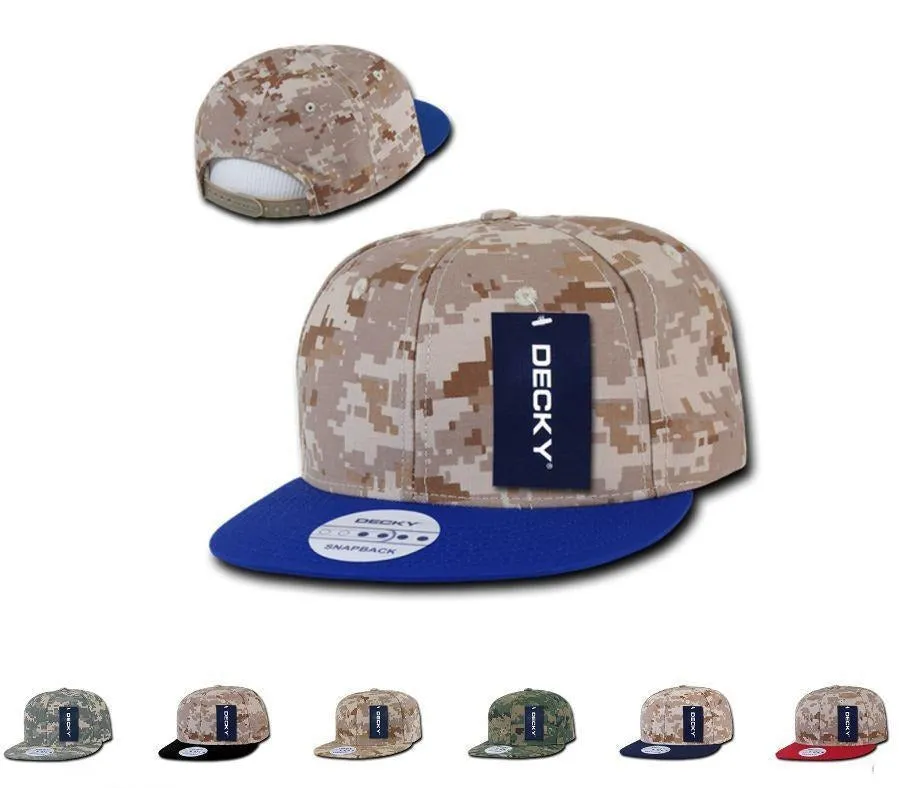 1 Dozen Decky Snapback Army Flat Bill 6 Panel Camouflage Hats Caps Wholesale Lot