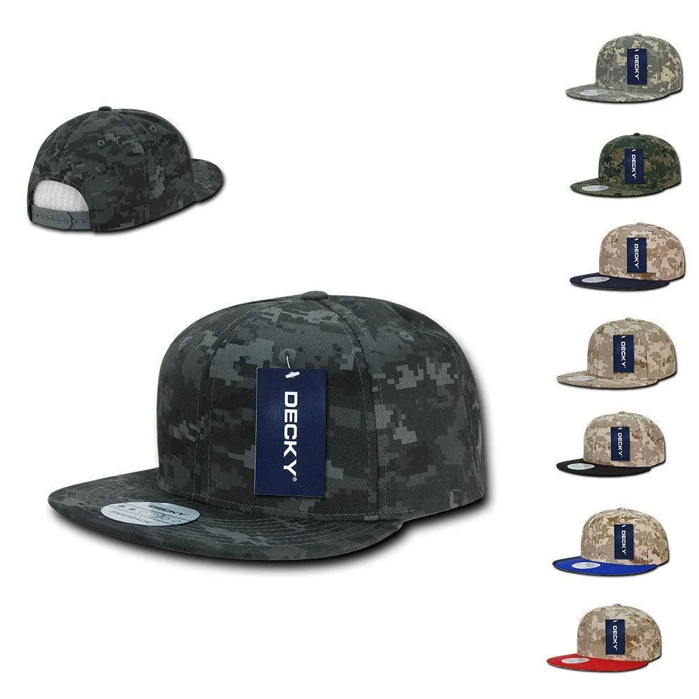 1 Dozen Decky Snapback Army Flat Bill 6 Panel Camouflage Hats Caps Wholesale Lot