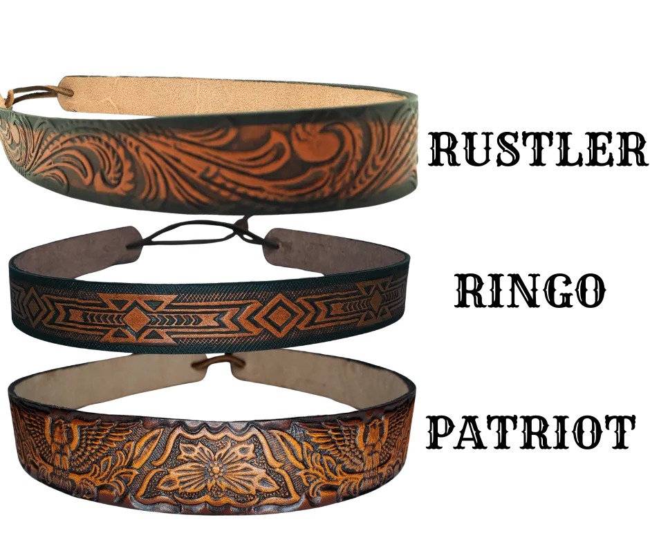 1" Western Leather Hatband
