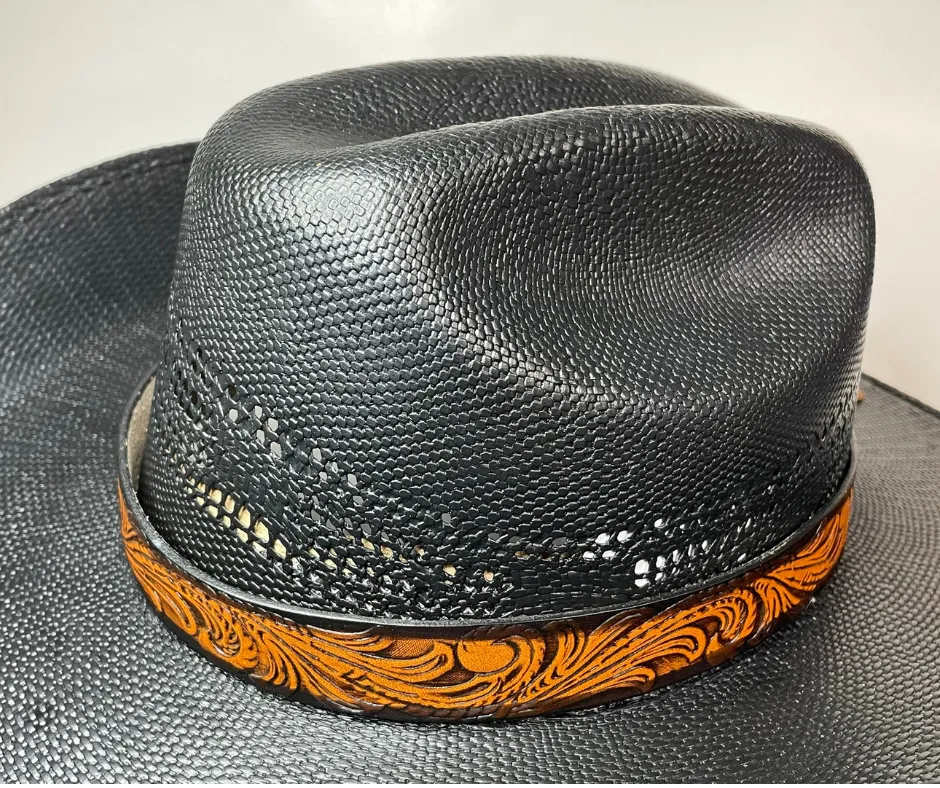 1" Western Leather Hatband