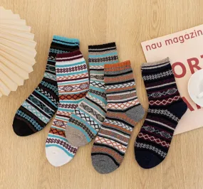 (5 PAIRS)Owlkay National Style Breathable Socks