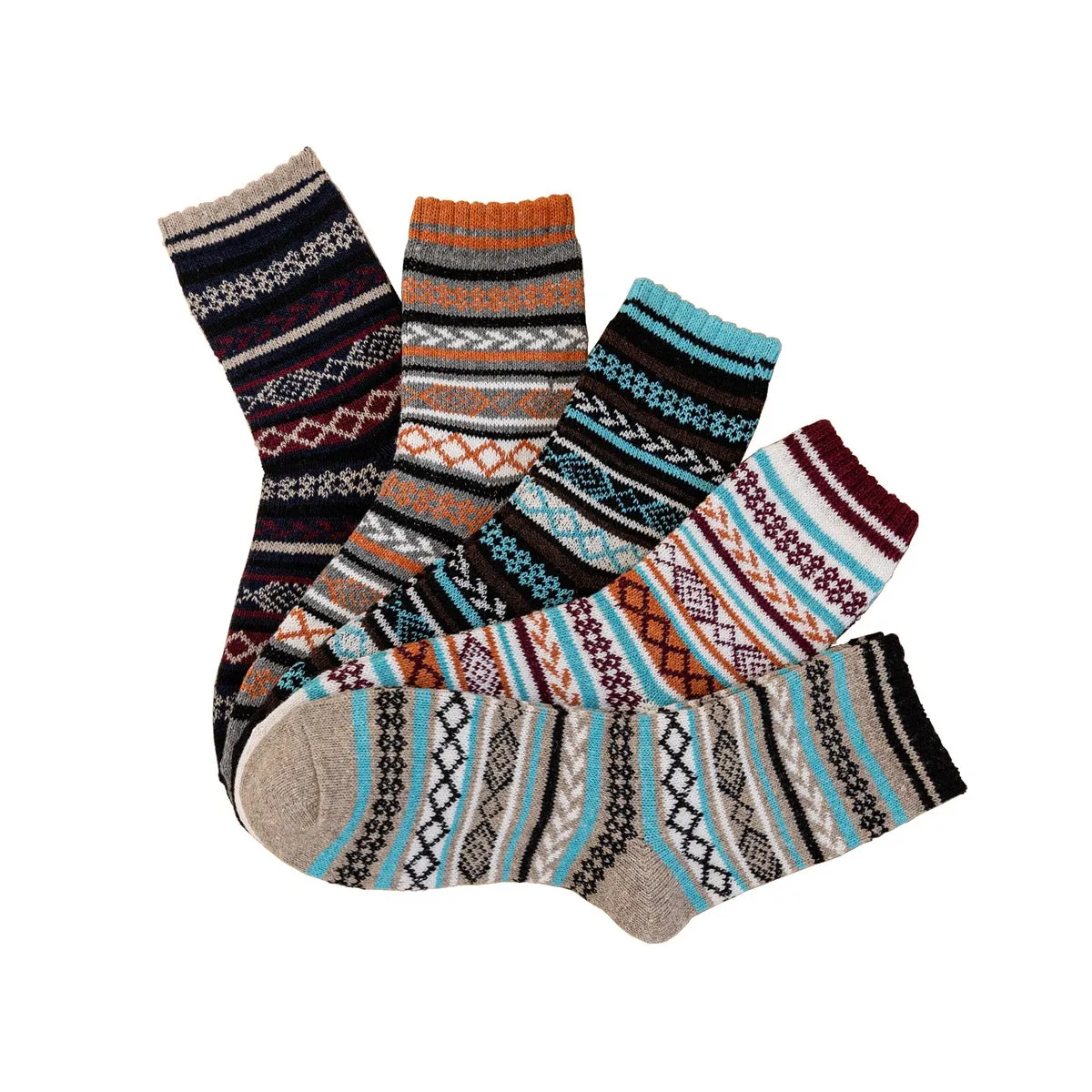(5 PAIRS)Owlkay National Style Breathable Socks