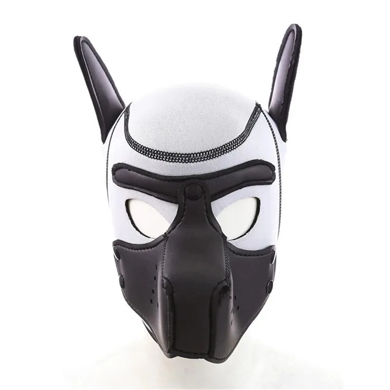 Adult Pet Play Rubber Pig Mask BDSM Fetish Hood
