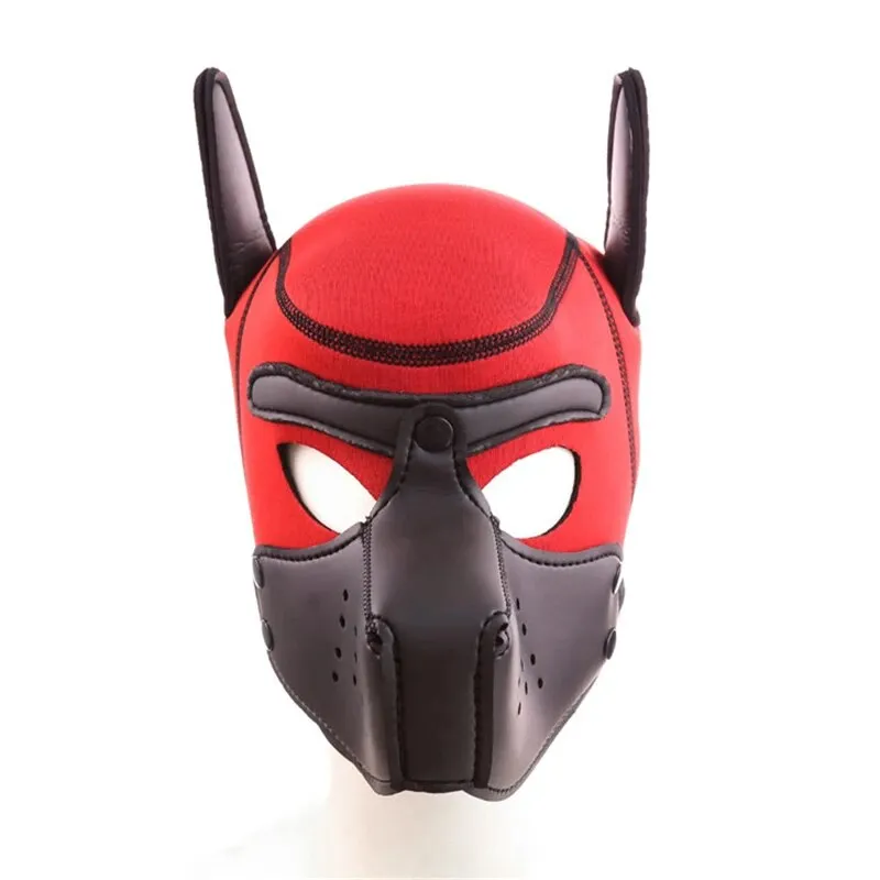 Adult Pet Play Rubber Pig Mask BDSM Fetish Hood