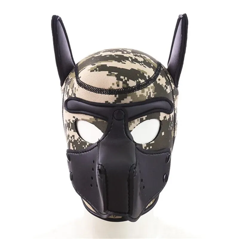 Adult Pet Play Rubber Pig Mask BDSM Fetish Hood