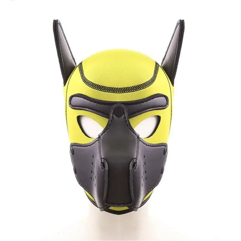 Adult Pet Play Rubber Pig Mask BDSM Fetish Hood