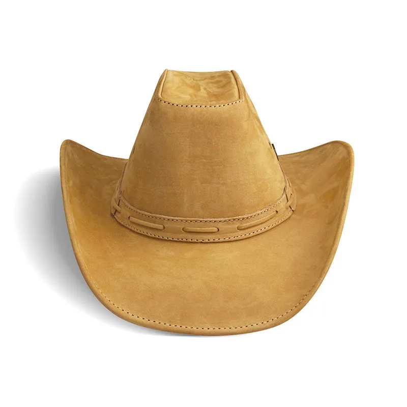 American Stride Beige Leather Cowboy Hat