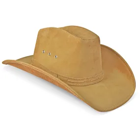 American Stride Beige Leather Cowboy Hat