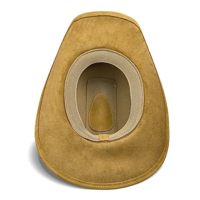 American Stride Beige Leather Cowboy Hat