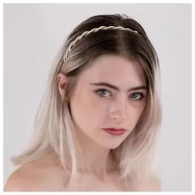 Andelaisi Boho Pearl Headband Clips - Vintage Braided Hoop Headwear with White Pearl Accents, Twist Hairpiece, Hair Accessories for Women and Girls