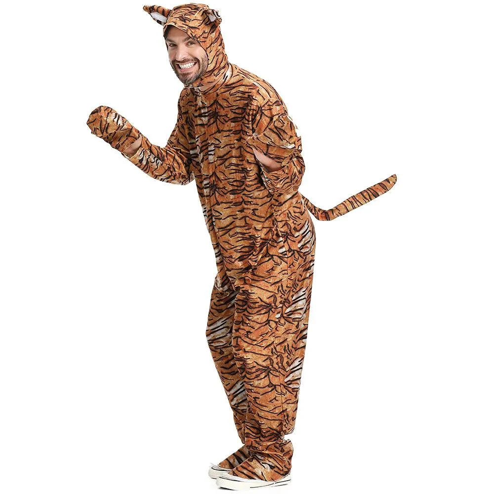 Animal Tiger Adult Jumpsuit Cosplay Costume Outfits Carnival Suit