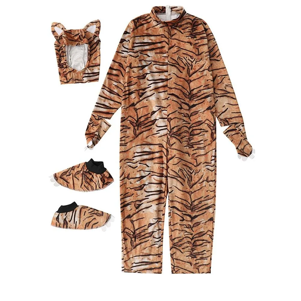 Animal Tiger Adult Jumpsuit Cosplay Costume Outfits Carnival Suit