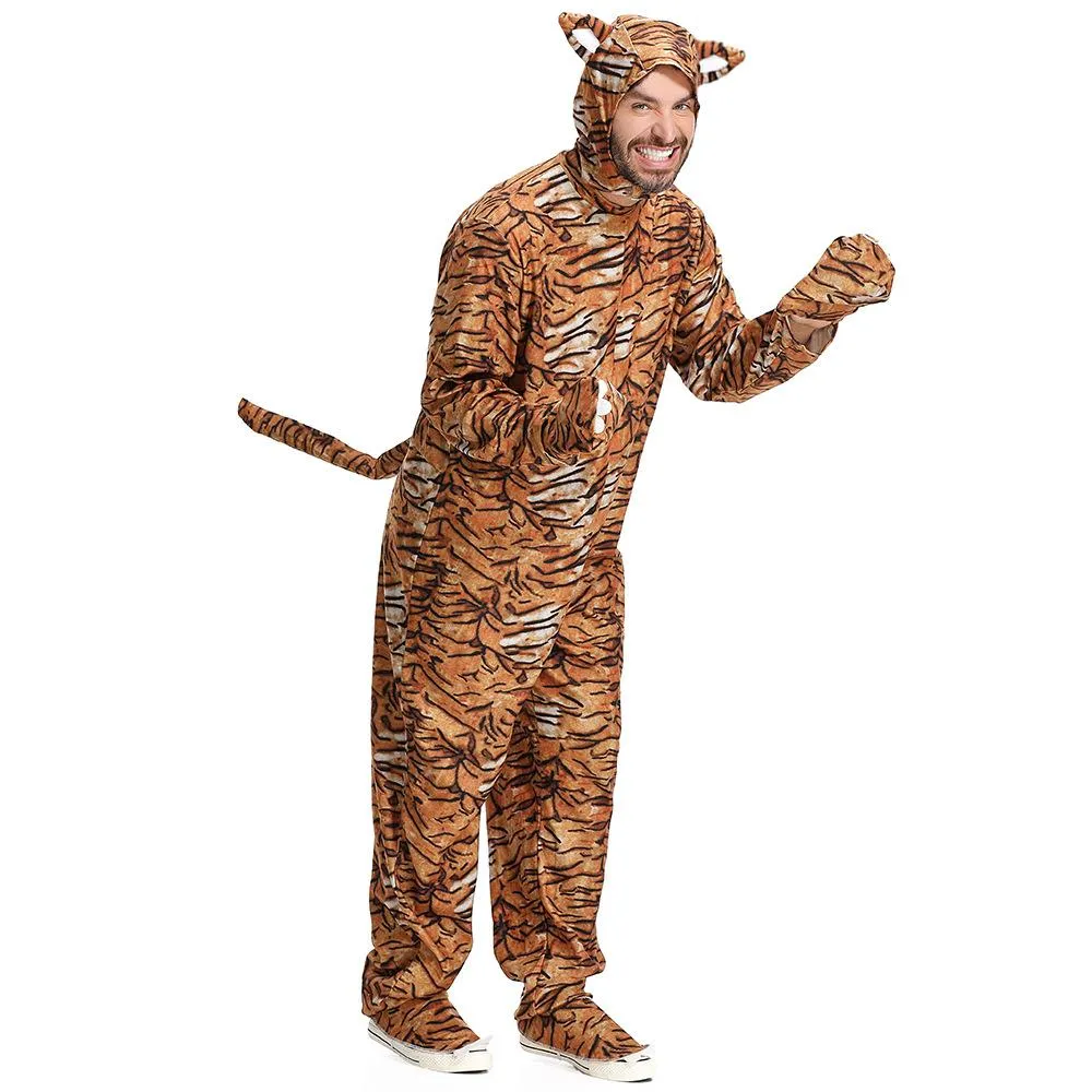 Animal Tiger Adult Jumpsuit Cosplay Costume Outfits Carnival Suit