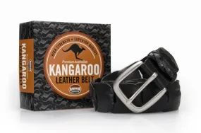 Barmah Hats | Broken Hill Kangaroo Leather Belt in Black