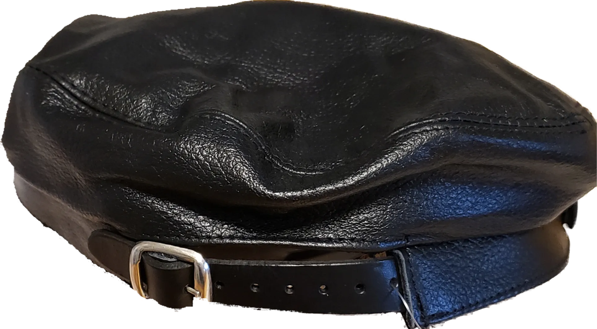 Black Premium Leather Biker Hat