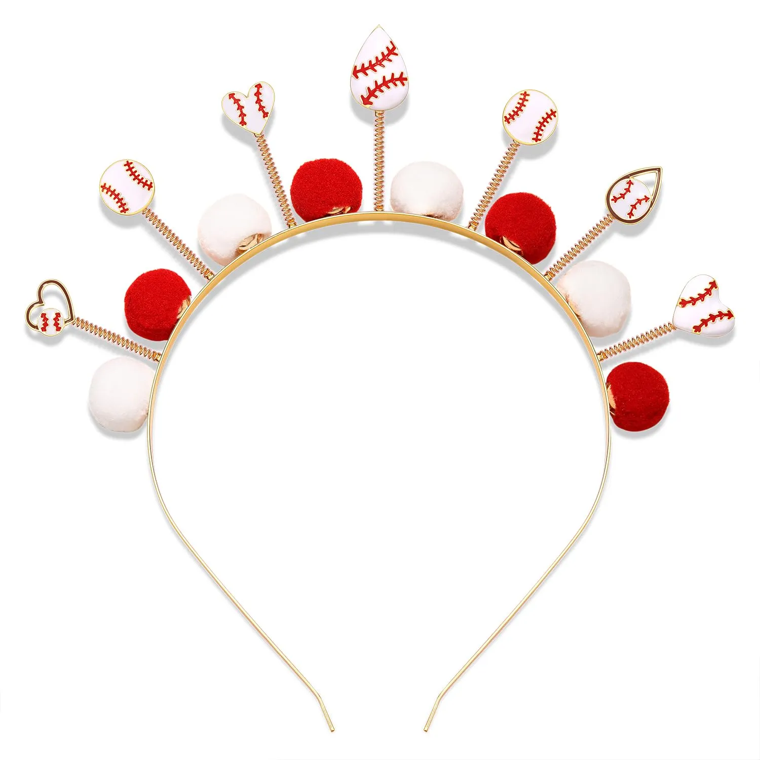 boderier Football Headbands for Women Pompom Football Head Bopper Headband Sports Tiara Hairband Game Day Hair Accessories Fan Gifts (Football Pompom)