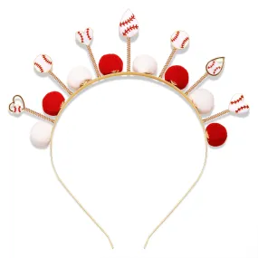 boderier Game Day Headband Football Headbands for Women Football Cheer Head Bopper Headband Sports Tiara Hairband Game Day Hair Accessories Fan Gifts Red Black