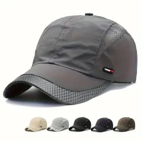 Breathable Solid Color Mesh Baseball Cap for Women