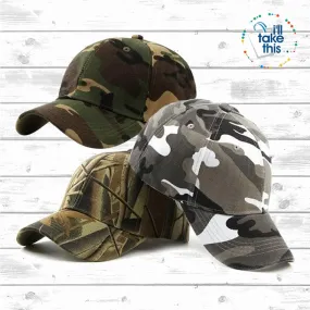 Camouflage Classic reinforced baseball Cap with hard hat edge - 3 Cool Tactical Colors