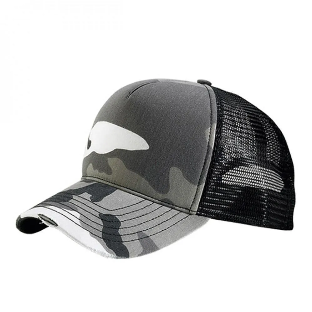 Camouflage Distressed Mesh Back Summer Trucker Washed Adjustable Cap
