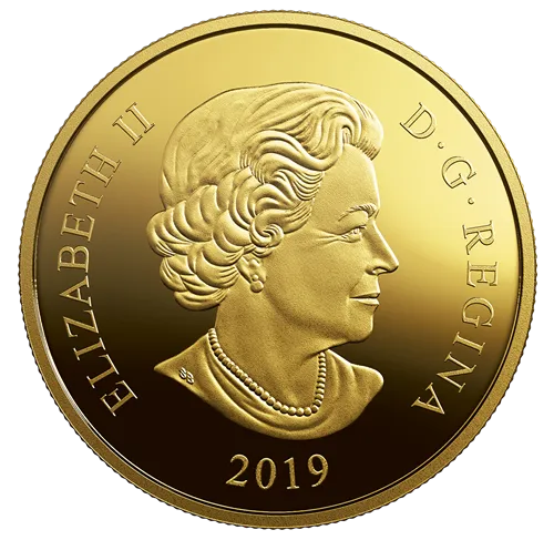 Canada Gold 2019 $250 Her Majesty Queen Elizabeth II's Sapphire Tiara 1.93oz, .9999