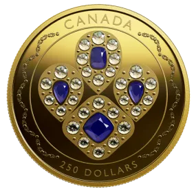 Canada Gold 2019 $250 Her Majesty Queen Elizabeth II's Sapphire Tiara 1.93oz, .9999