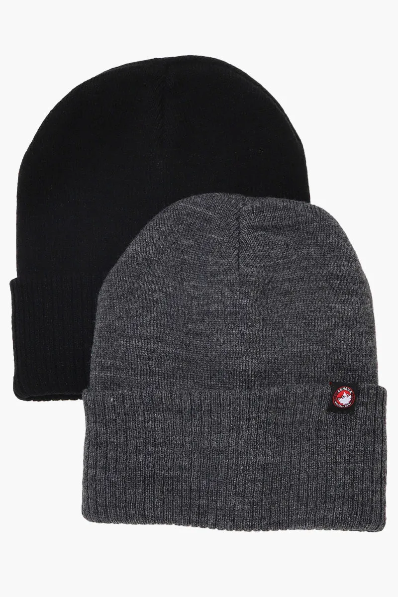Canada Weather Gear 2 Pack Ribbed Hat - Grey