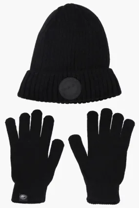 Canada Weather Gear Gloves Cuffed Beanie Hat Set - Black