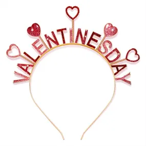 CEALXHENY Valentine’s Day Heart Headbands for Women Glitter Heart Hairbands Crystal Love Heart Hair Hoop Party Hair Accessory Gifts (Style A)