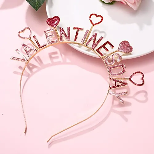 CEALXHENY Valentine’s Day Heart Headbands for Women Glitter Heart Hairbands Crystal Love Heart Hair Hoop Party Hair Accessory Gifts (Style A)