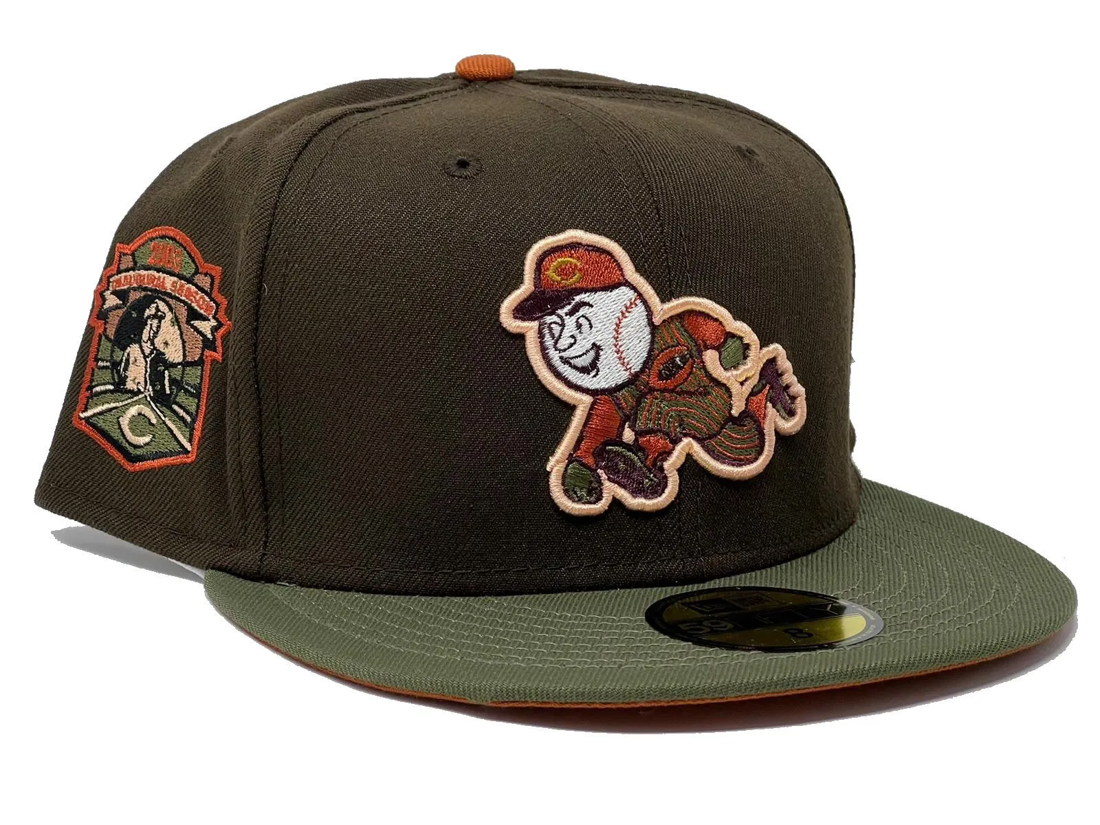 Cincinnate Reds 2003 Inaugural Season Brown Olive  Rust Orange  Fitted Hats