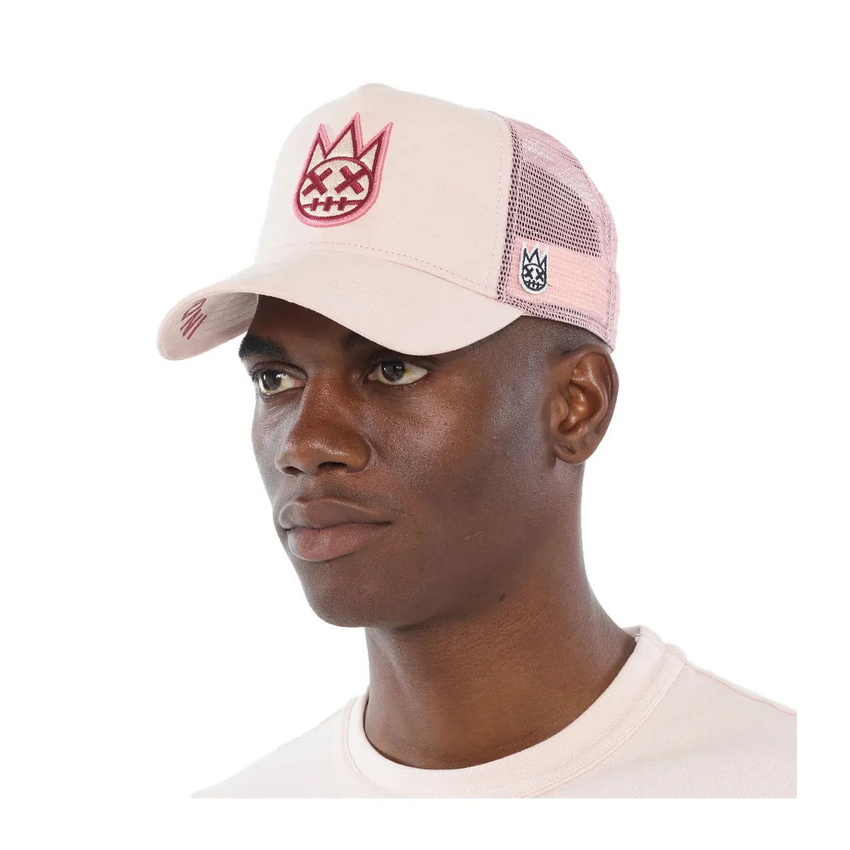 Cult Of Individuality Mens Clean Logo Trucker Hat 625AC-CH47A Powder Pink