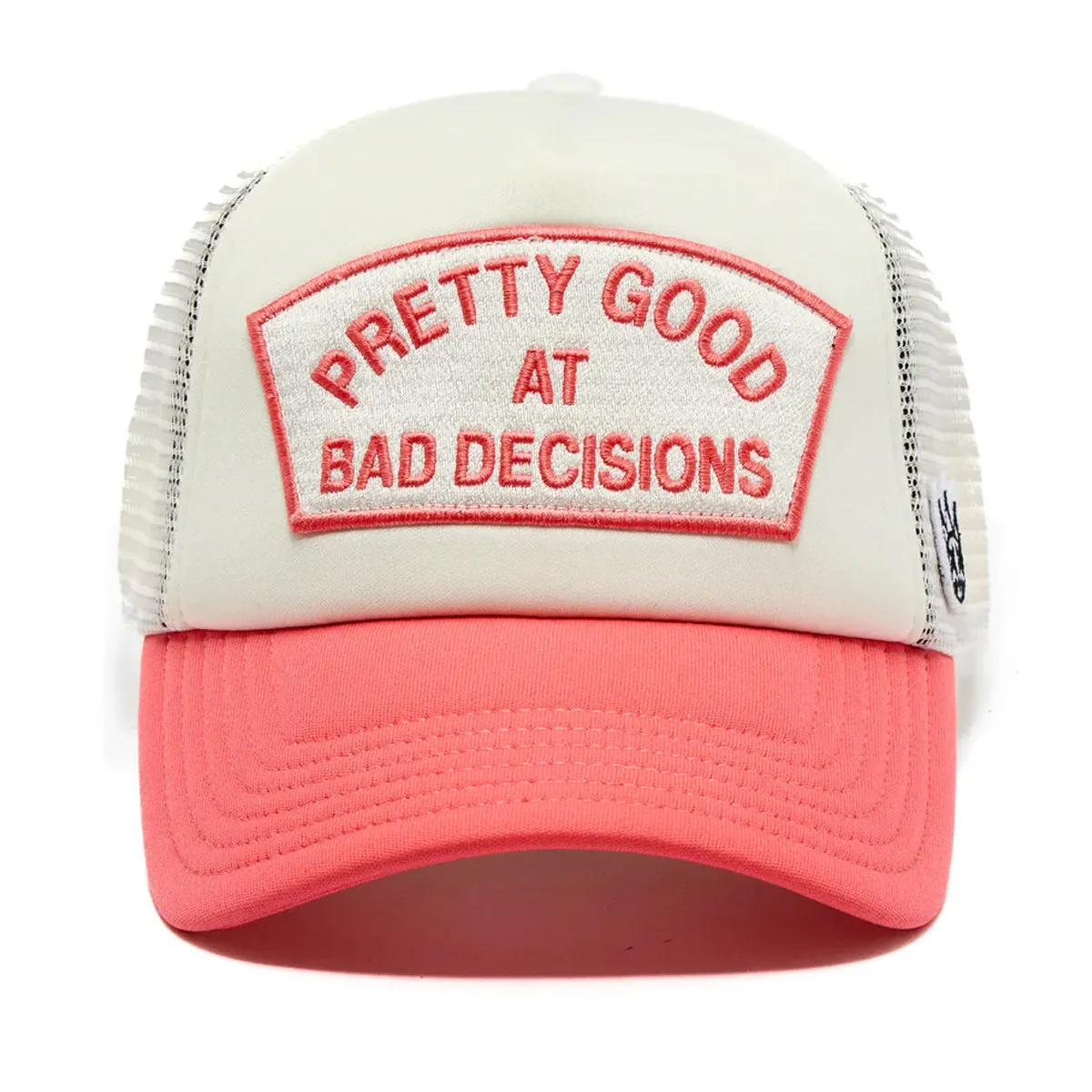Cult Of Individuality Mens Good At Bad Decisions Trucker Hat 625AC-CH56B Winter White