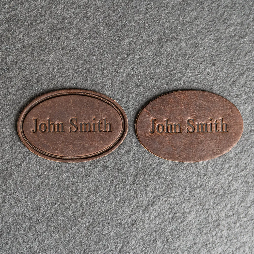 Custom Leather Patches with optional velcro added - Personalized with Logo, Text, or Initials - Blank Leather Patches