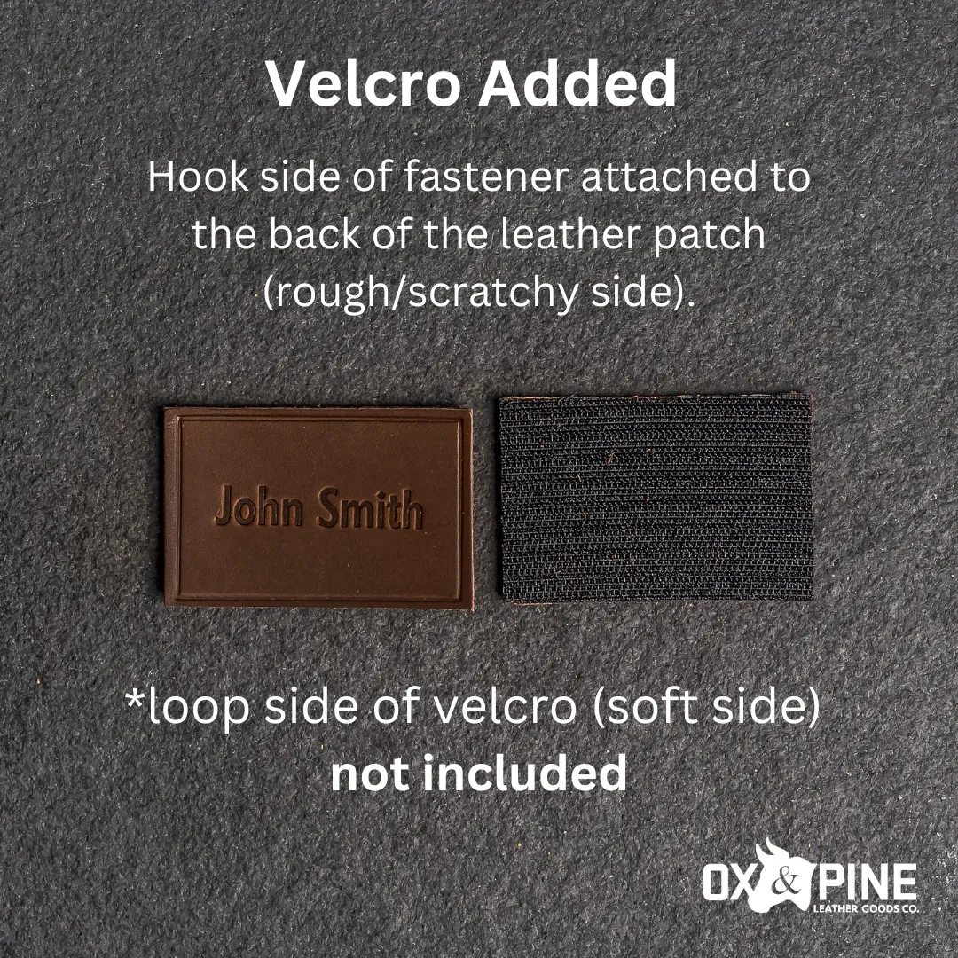 Custom Leather Patches with optional velcro added - Personalized with Logo, Text, or Initials - Blank Leather Patches
