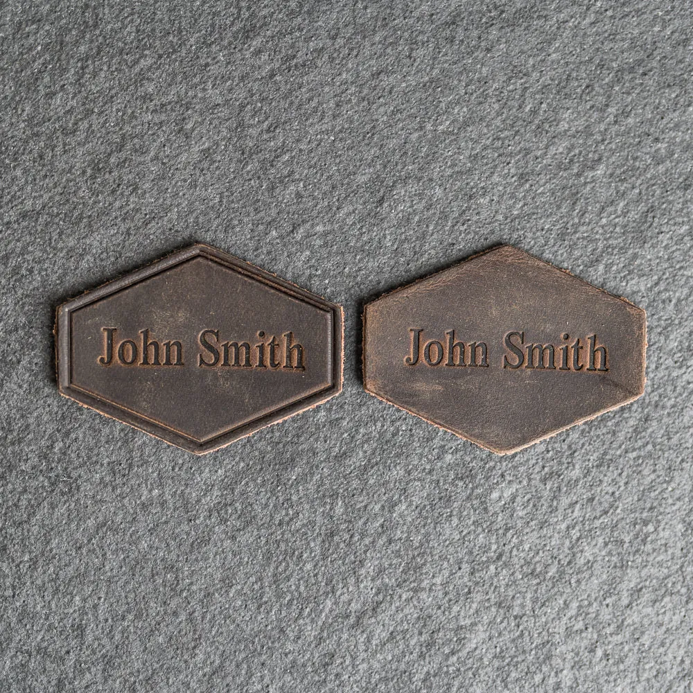 Custom Leather Patches with optional velcro added - Personalized with Logo, Text, or Initials - Blank Leather Patches