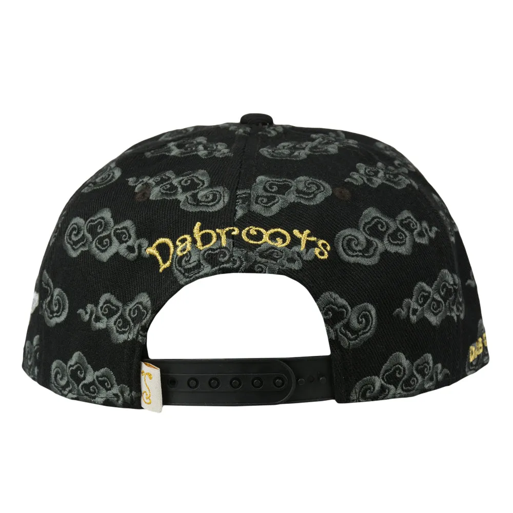 Dabroots Clouds Allover Black Snapback Hat