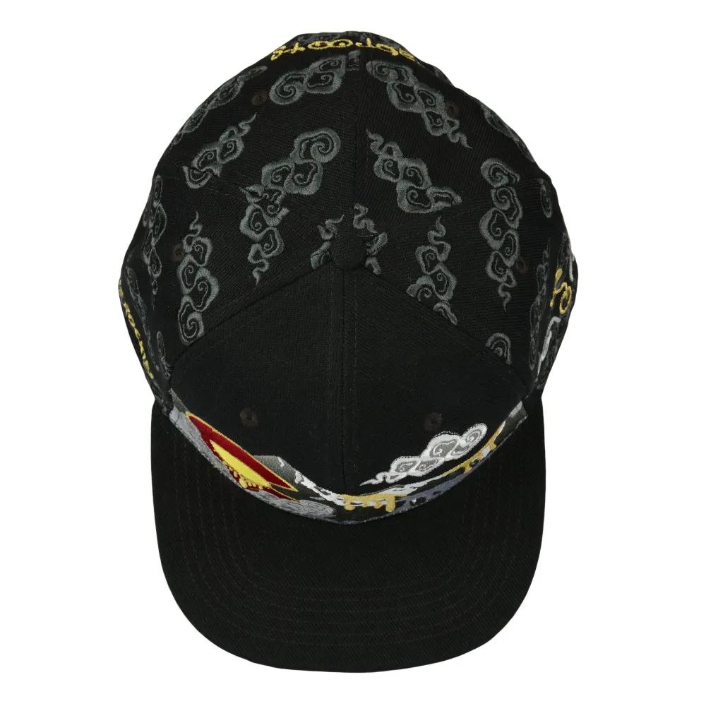 Dabroots Clouds Allover Black Snapback Hat