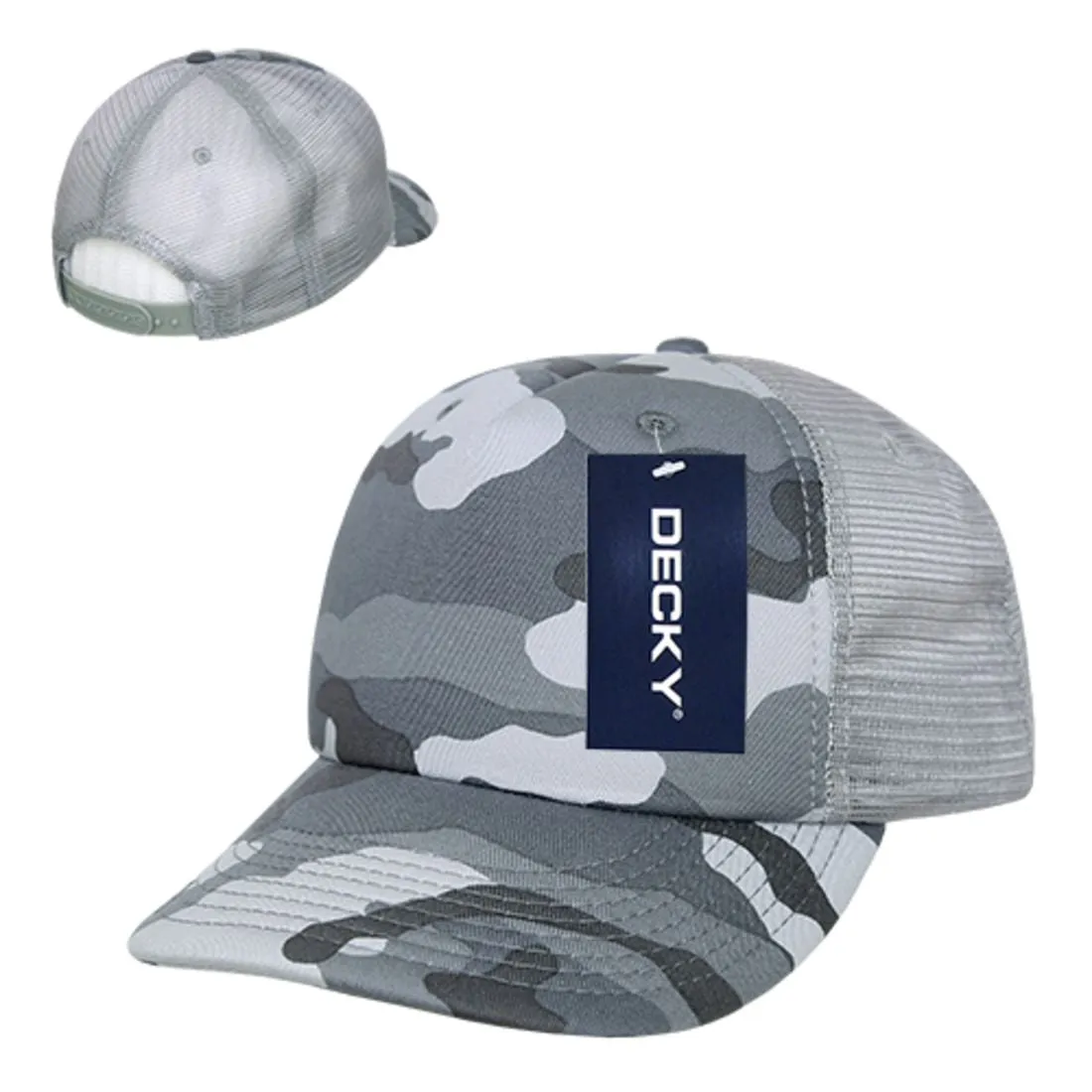 Decky 253 Camouflage Foam Mesh Trucker Hats High Crown 5 Panel Snapback Caps