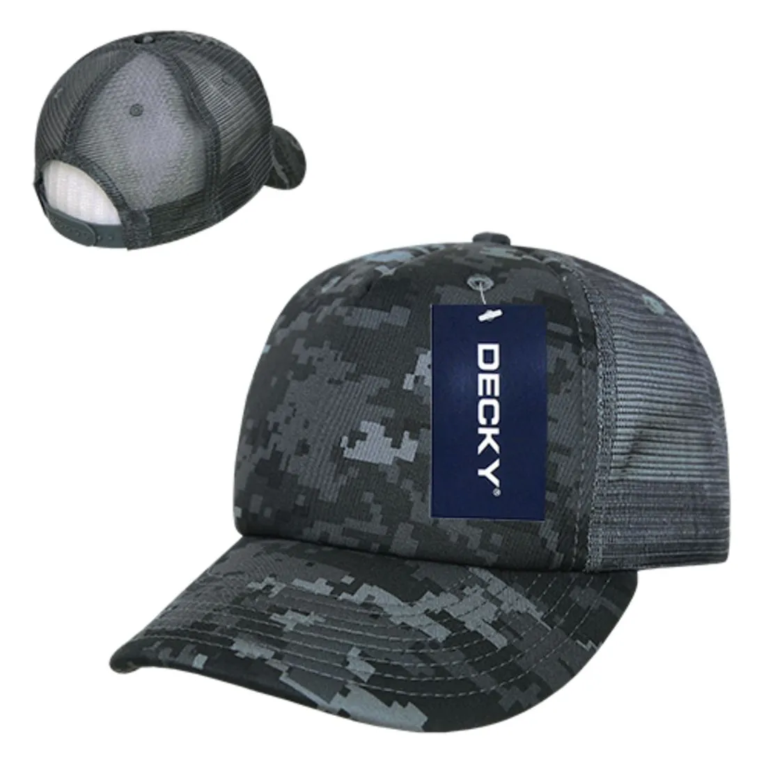 Decky 253 Camouflage Foam Mesh Trucker Hats High Crown 5 Panel Snapback Caps