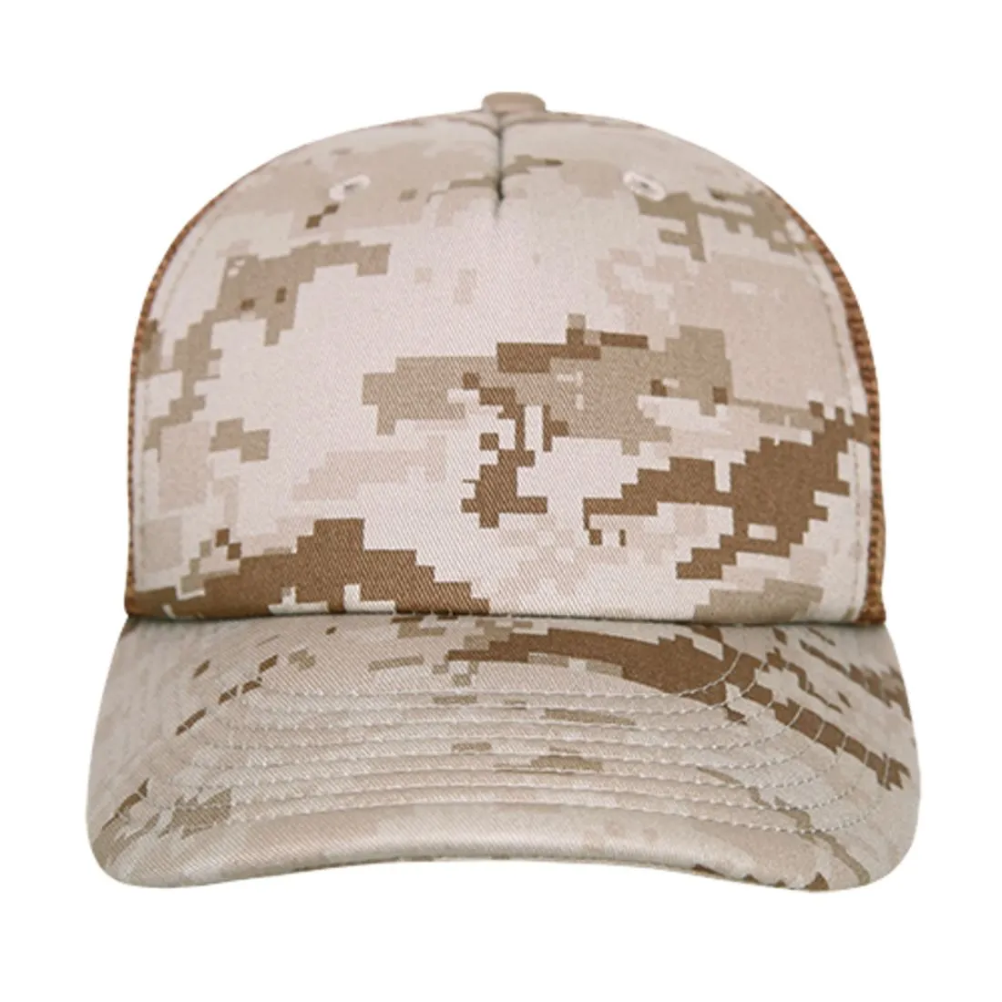 Decky 253 Camouflage Foam Mesh Trucker Hats High Crown 5 Panel Snapback Caps