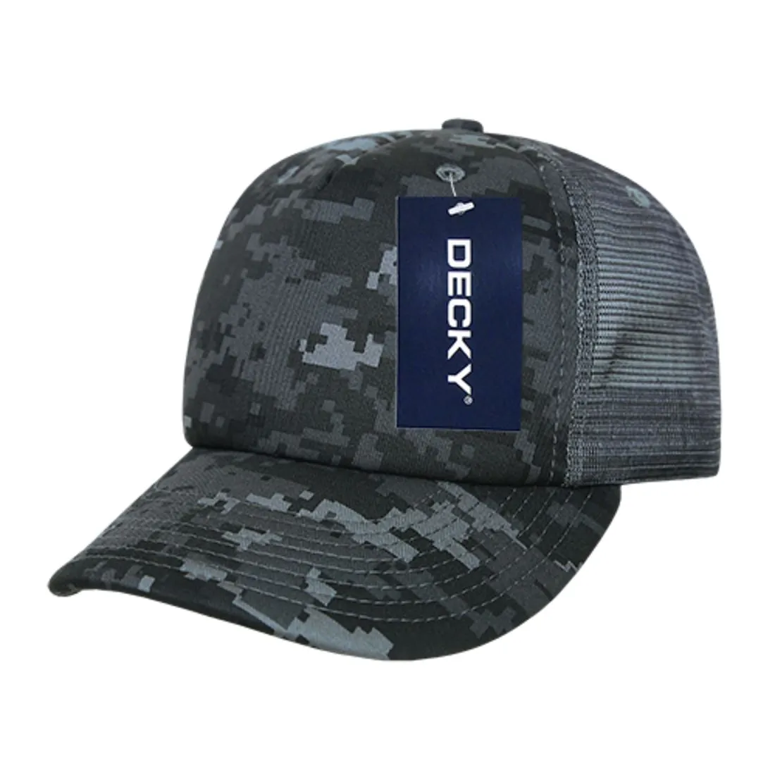 Decky 253 Camouflage Foam Mesh Trucker Hats High Crown 5 Panel Snapback Caps