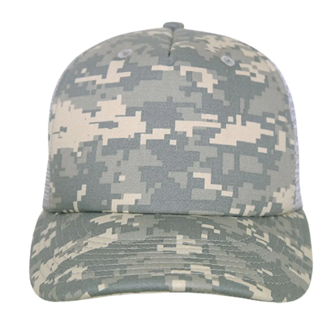Decky 253 Camouflage Foam Mesh Trucker Hats High Crown 5 Panel Snapback Caps
