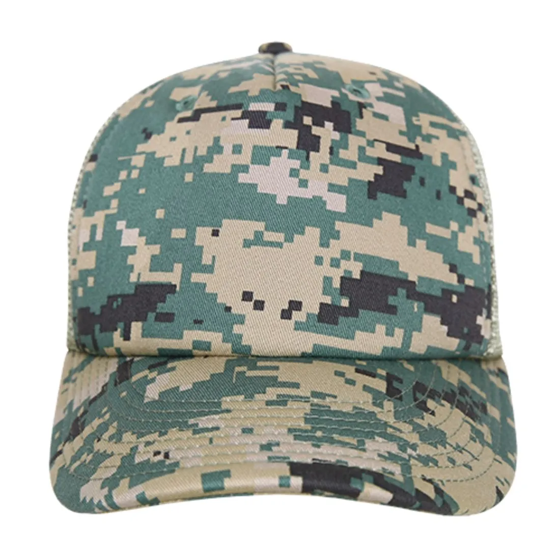 Decky 253 Camouflage Foam Mesh Trucker Hats High Crown 5 Panel Snapback Caps