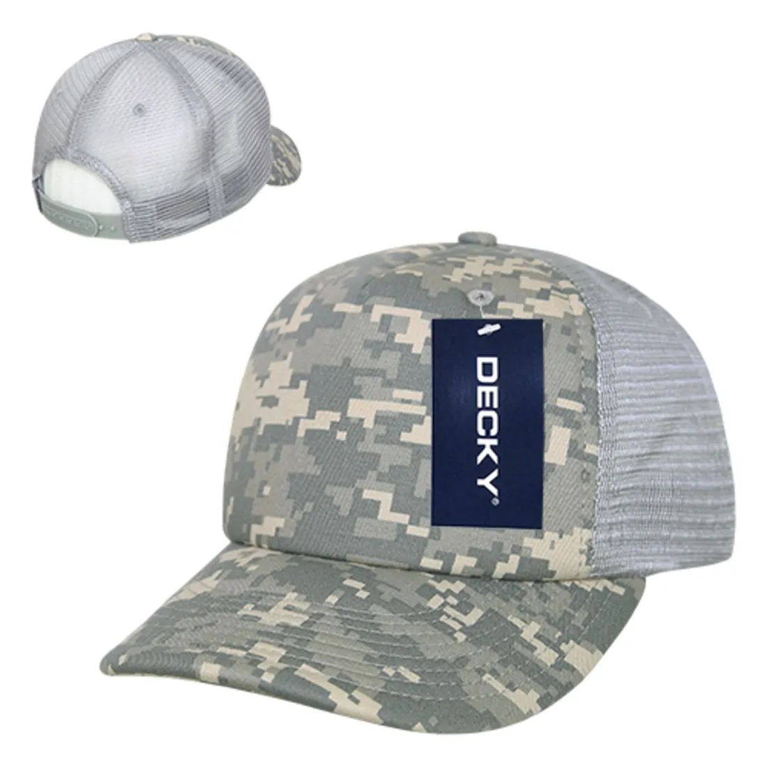 Decky 253 Camouflage Foam Mesh Trucker Hats High Crown 5 Panel Snapback Caps