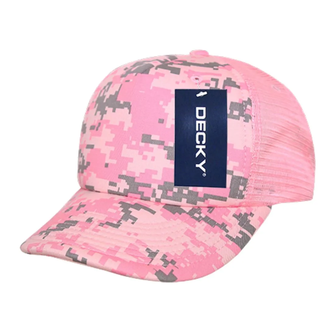 Decky 253 Camouflage Foam Mesh Trucker Hats High Crown 5 Panel Snapback Caps