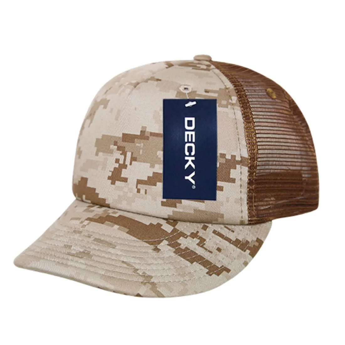 Decky 253 Camouflage Foam Mesh Trucker Hats High Crown 5 Panel Snapback Caps