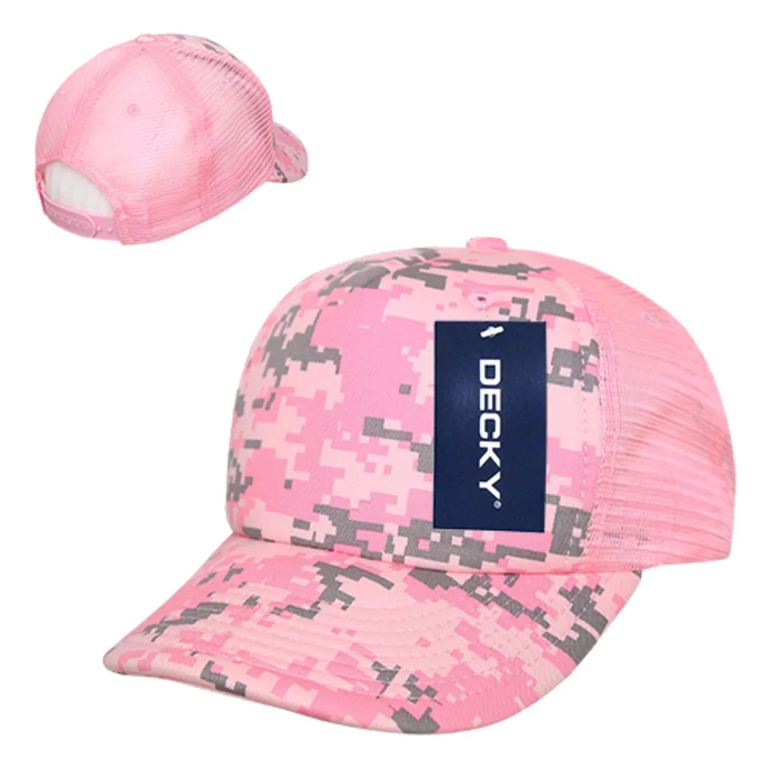 Decky 253 Camouflage Foam Mesh Trucker Hats High Crown 5 Panel Snapback Caps