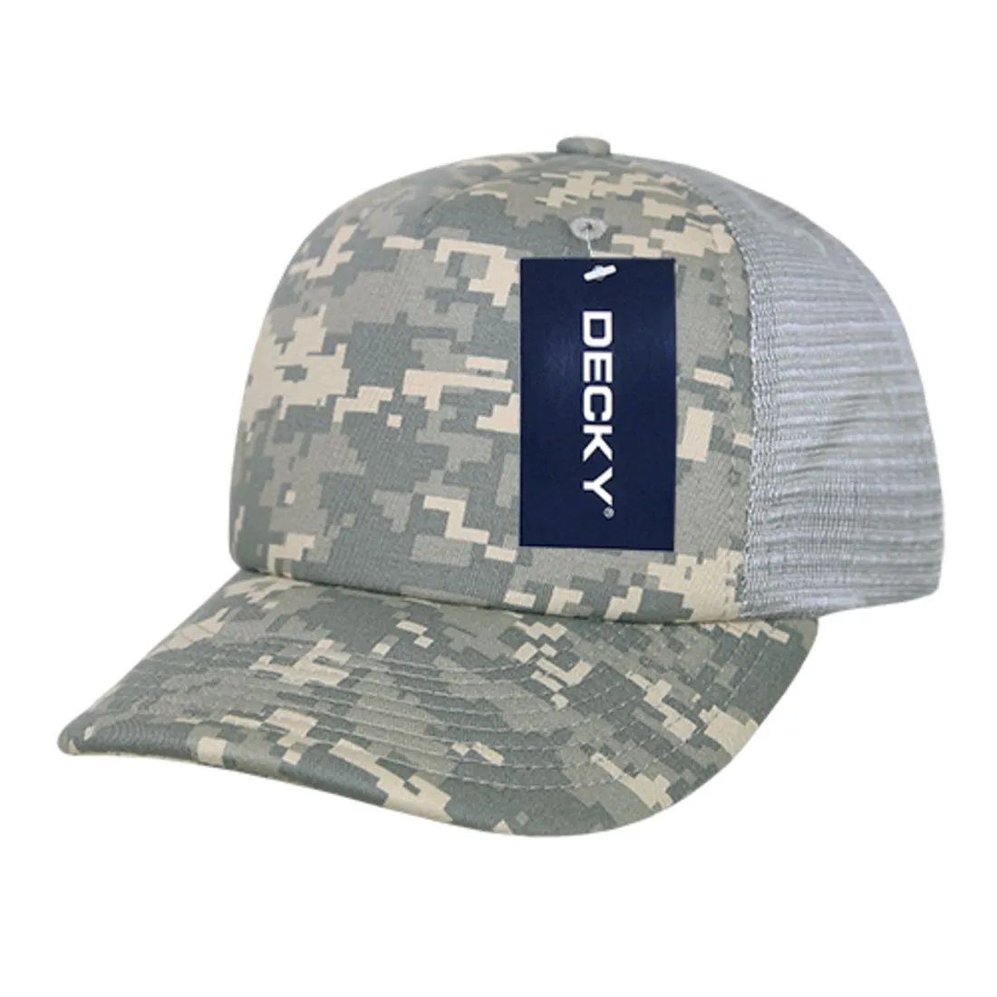 Decky 253 Camouflage Foam Mesh Trucker Hats High Crown 5 Panel Snapback Caps